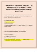 SAFe Agile 6&period;0 Exam Actual Exam 2025 &vert; All Questions and Correct Answers &vert; Latest Version &vert; Graded A&plus; &vert; Verified Answers &vert; Newest Exam
