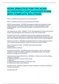 ACMA &lpar;PRACTICE FOR THE ACMA ACCREDITED CASE MANAGER EXAM&rpar; WITH COMPLETE SOLUTIONS