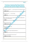 Veterinary Assisting Final Exam Review  Questions and Answers &lpar;Expert Solutions&rpar;