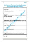 Vet Assistant Final Exam Practice Questions  and Answers &lpar;Expert Solutions&rpar;