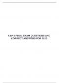  A&P II FINAL EXAM QUESTIONS AND CORRECT ANSWERS FOR 2025