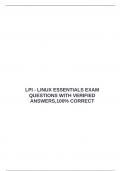  LPI - LINUX ESSENTIALS EXAM QUESTIONS WITH VERIFIED ANSWERS&comma;100&percnt; CORRECT &emsp;