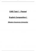 C455 Task 1 &ndash; English Composition I &lpar;WGU&rpar; &ndash; Passed Task Submission &lpar;2026 &sol; 2027&rpar;