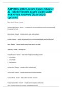 A&P BIOL 2402 Lecture Exam&colon; Chapter 20 - Blood Vessels Study Guide Exam and Actual Answers &lpar;2025-2026&rpar; Updated&period;