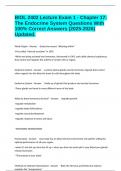 BIOL 2402 Lecture Exam 1 - Chapter 17&colon; The Endocrine System Questions With 100&percnt; Correct Answers &lpar;2025-2026&rpar; Updated&period;