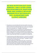 RN HESI NUTRITION EXIT EXAM  VERSION 1 AND 2 STUDY GUIDE  2025&sol;2026COMPLETE QUESTIONS  BANK AND CORRECT DETAILED  ANSWERS WITH RATIONALES &vert;&vert;  100&percnt; GUARANTEED PASS  <LATEST VERSION> 