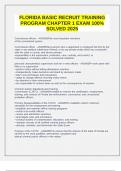 FLORIDA BASIC RECRUIT TRAINING PROGRAM CHAPTER 1 EXAM 100&percnt; SOLVED 2025