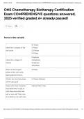ONS Chemotherapy Biotherapy Certification Exam COMPREHENSIVE questions answered&comma; 2025 verified graded A&plus; already passed&excl;
