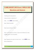UARK MGMT 2103 Exam 3 MILLS 2025 Questions and Answers