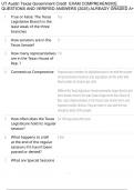 UT Austin Texas Government Credit  EXAM COMPREHENSIVE QUESTIONS AND VERIFIED ANSWERS &lpar;2025&rpar; ALREADY GRADED A&plus;