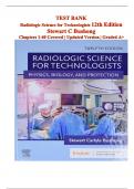 Test Bank for Radiologic Science for Technologists&comma; 12th Edition by Stewart C&period; Bushong&colon; Complete Chapters 1-40 Practice Questions for Radiography Success