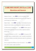 UARK MPO MGMT 2103 Exam 2 2025 Questions and Answers