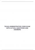  TEXAS ADMINISTRATIVE CODE EXAM WITH ACTUAL QUESTIONS AND ANSWERS