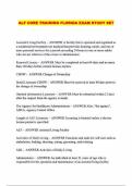 ALF CORE TRAINING FLORIDA EXAM STUDY SET