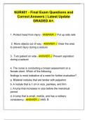 NUR401 - Final Exam Questions and  Correct Answers &vert; Latest Update  GRADED A&plus;&period; 