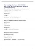 Pharmacology Final Exam 2025 UPDATED QUESTIONS WITH 100&percnt; ACCURATE ANSWERS &lpar;MULTIPLE CHOICES&rpar;