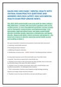 GALEN NSG 3450 EXAM 1 MENTAL HEALTH WITH 350 REAL EXAM PRACTICE QUESTIONS AND ANSWERS 2025&sol;2026 LATEST&sol; NSG 3450 MENTAL HEALTH EXAM PREP &lpar;BRAND NEW&excl;&excl;&rpar;