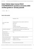 Motor Vehicle Sales License EXAM COMPREHENSIVE questions answered&comma; 2025 verified graded A&plus; already passed&excl;