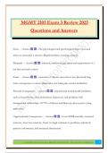 MGMT 2103 Exam 3 Review 2025 Questions and Answers