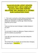 Uworld NCLEX-RN LATEST UPDATED  2025&sol;2026 TEST 2 WITH COMPLETE   Questions With SURE VERIFIED  SOLUTIONS 100&percnt; GRADED AT A&plus; SCORE&excl;&excl;  SURE GUARANTEED PASS&excl;&excl; 