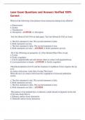 Laser Exam Questions and Answers Verified 100&percnt;  Correct