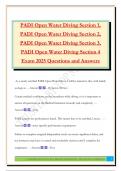 PADI Open Water Diving Section 1&comma; PADI Open Water Diving Section 2&comma; PADI Open Water Diving Section 3&comma; PADI Open Water Diving Section 4 Exam 2025 Questions and Answers