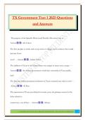 TX Government Test 1 2025 Questions and Answers