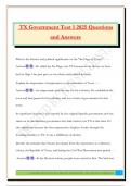 TX Government Test 1 2025 Questions and Answers