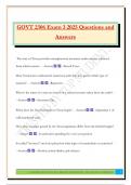 GOVT 2306 Exam 3 2025 Questions and Answers