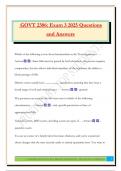 GOVT 2306&colon; Exam 3 2025 Questions and Answers