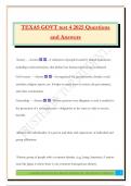TEXAS GOVT test 4 2025 Questions and Answers