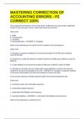 MASTERING CORRECTION OF ACCOUNTING ERRORS - P2  CORRECT 100&percnt;