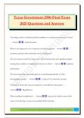 Texas Government 2306-Final Exam 2025 Questions and Answers