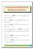 Texas Government 2306 Final Exam 2025 Questions and Answers