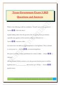 Texas Government Exam 3 2025 Questions and Answers