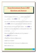 Texas Government 2306 Bundled Exams 2025 &vert;Questions with Correct Answers &vert;100&percnt; Satisfaction Guaranteed