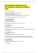 MASTERING CORRECTION OF ACCOUNTING ERRORS CORRECT 100&percnt;