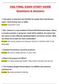 CNA Final Exam Study Guide &lpar;Latest 2025 &sol; 2026 Update&rpar; Questions and Verified Answers