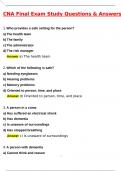CNA Final Exam Study &lpar;Latest 2025 &sol; 2026 Update&rpar; Questions and Verified Answers