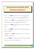 Texas Government Module 4 2025 Questions and Answers