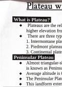 Test &lpar;elaborations&rpar; Geography  - Indian plateau region 