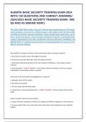 ALBERTA BASIC SECURITY TRAINING EXAM 2024 WITH 150 QUESTIONS AND CORRECT ANSWERS&sol; 2024&sol;2025 BASIC SECURITY TRAINING EXAM- JIBC QS AND AS &lpar;BRAND NEW&excl;&rpar;