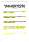 PN 2005 Final Exam Newest Exam 2025 &vert; Featuring Topics such as Essential Practical Nursing Topics Such As MedicalSurgical Nursing&comma; Pharmacology&comma; Patient Care Planning&comma; Communication&comma; Health Promotion&comma; and Ethical&sol;Legal Responsibilities