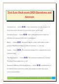 Tort Law final exam 2025 Questions and Answers
