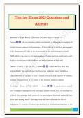 Tort law Exam 2025 Questions and Answers