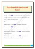 Torts Bundled Exams 2025 &vert;Questions with Correct Answers &vert;100&percnt; Satisfaction Guaranteed