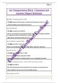 Air Transportation Block 1 Questions and  Answers &lpar;Expert Solutions&rpar; 