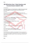 NR 228-Nutrition Exam 1 Study Questions with Accurate Answers Graded A&plus; 2025