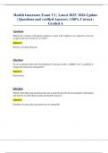 Health Insurance Exam V1 &vert; Latest 2025&sol; 2026 Update &vert; Questions and verified Answers &vert; 100&percnt; Correct &vert; Graded A