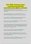 &lpar;WGU D668&rpar;- Elementary Literacy  Curriculum Exam UPDATED  QUESTIONS AND CORRECT ANSWERS